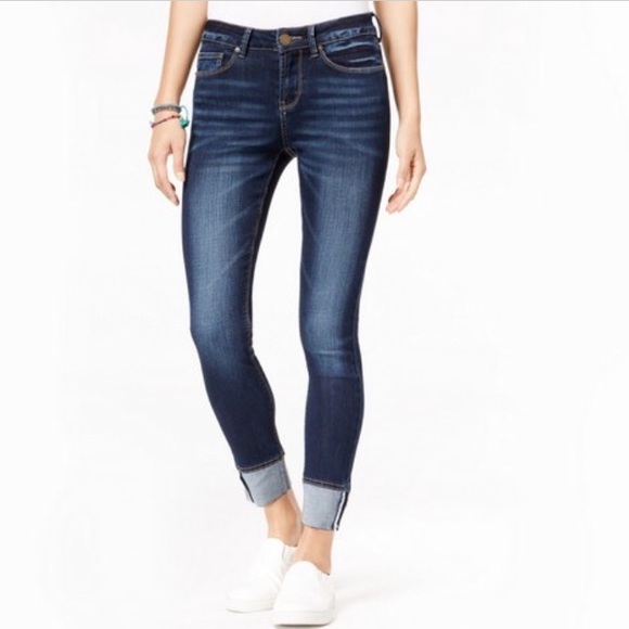 Dark blue cuffed jeans Clearance